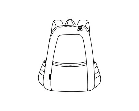 School backpack in simple line style.Vector illustration Stock Illustration