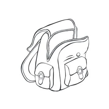 School backpack sketch Stock Illustration