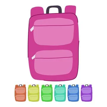School backpack vector cartoon graphic Stock Illustration
