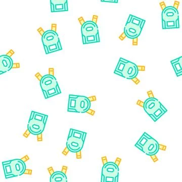 School backpack vector seamless pattern sign 库存插图
