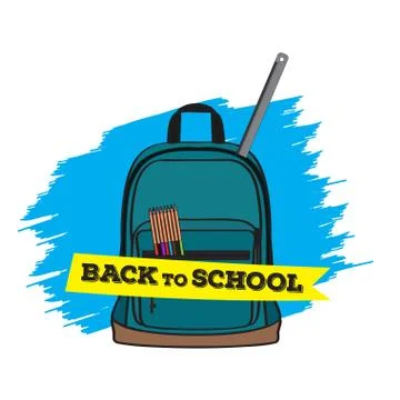 School bag. Back to school concept image Stock Illustration