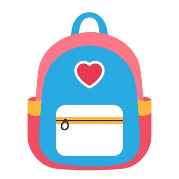 School bag. Back to school. School supplies. Vector illustration Illustrazione stock