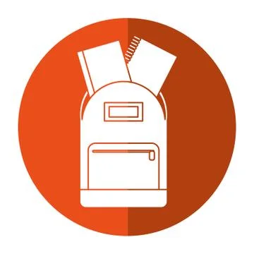 School bag book notebook shadow Stock Illustration