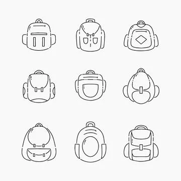 School bag doodle line vector illustration Stock Illustration