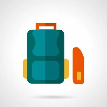 School bag flat vector icon Stock Illustration