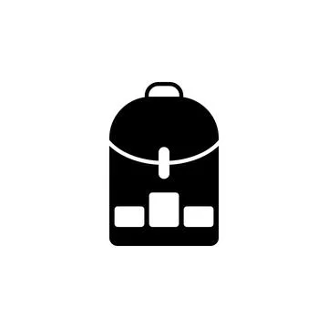 School Bag Flat Vector Icon 스톡 일러스트