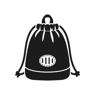 School bag icon in flat silhouette style. Children backpack vector illustra.. Stock Illustration