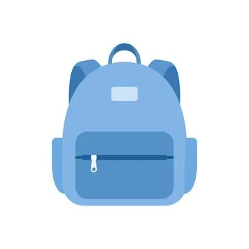 School bag icon in flat style. Children backpack vector illustration on iso.. Stock-Illustration