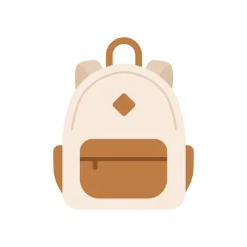 School bag icon in flat style. Children backpack vector illustration on iso.. Stock Illustration