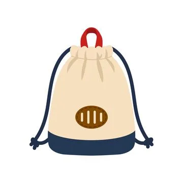 School bag icon in flat style. Children backpack vector illustration on iso.. Stock Illustration