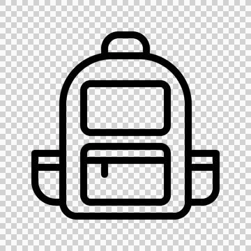 School bag icon. student backpack in outline style icons. Vector Illustration イラスト素材