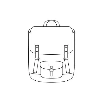 School bag line drawing Stock Illustration