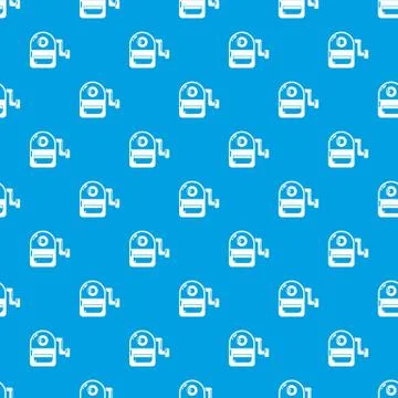 School bag pattern vector seamless blue Stock Illustration