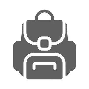 School, bag, study icon. Gray vector graphics. 스톡 일러스트