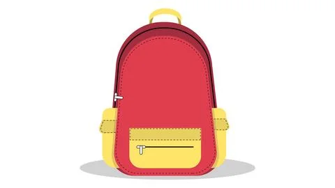 School Bag Vector | Back to School Backpack Illustration | Student Bag Clipart Stock Illustration