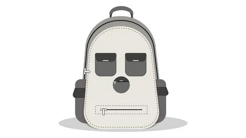 School Bag Vector | Back to School Backpack Illustration | Student Bag Clipart Stock Illustration