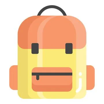 School bag vector flat icon, school and education icon. Illustrazione stock