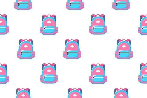 School bag. Vector seamless pattern Illustrazione stock