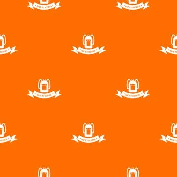 School bags pattern vector orange 스톡 일러스트