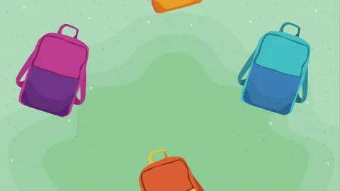 School bags supplies pattern animation Stock Footage 206004782