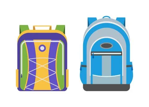 School bags vector isolated Illustrazione stock