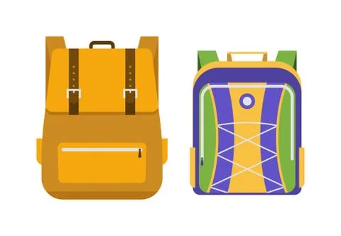 School bags vector isolated Stock Illustration