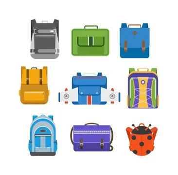 School bags vector isolated Stock-Illustration