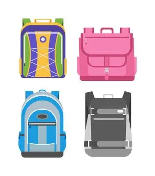 School bags vector isolated Illustrazione stock