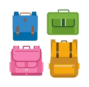 School bags vector isolated Illustrazione stock