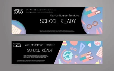 School banner set. Vector template. Stock Illustration