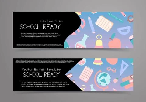 School banner set. Vector template. Stock Illustration