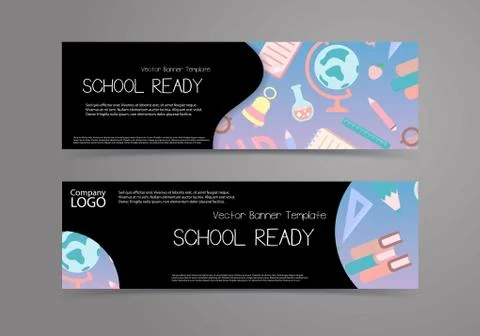 School banner set. Vector template. Stock Illustration