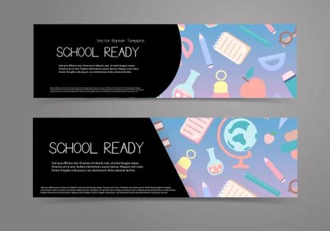 School banner set. Vector template. Stock Illustration