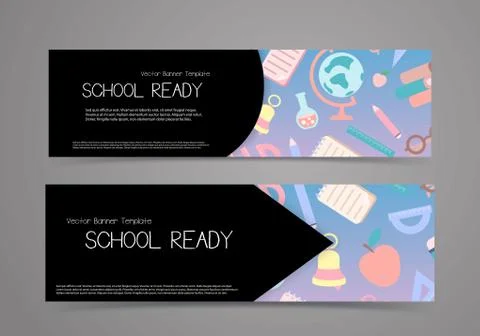 School banner set. Vector template. Stock Illustration