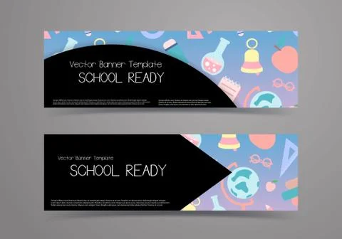School banner set. Vector template. Stock Illustration