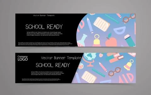 School banner set. Vector template. Stock Illustration