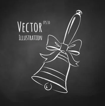 School bell with a bow Stock Illustration