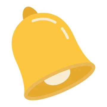 School bell flat icon, ring and school Stock Illustration