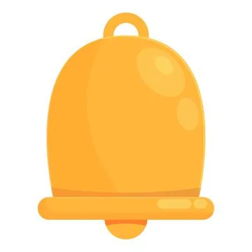 School bell icon cartoon vector. Gold ring Stock Illustration
