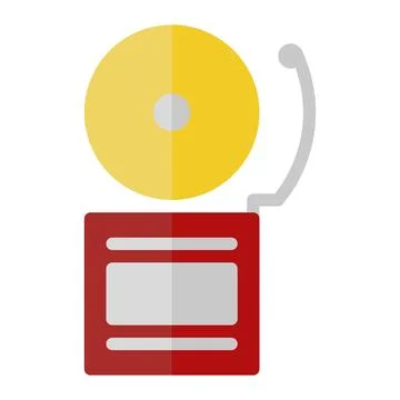 School bell icon in Flat Style. Color Fill. Isolated on White Background Stock Illustration