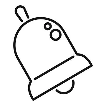 School bell icon outline vector. Study life Illustrazione stock