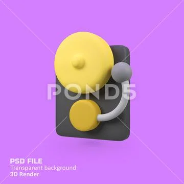 School bell isolated 3d render icon illustration PSD Template