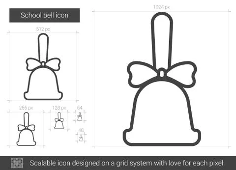 School bell line icon. Illustration