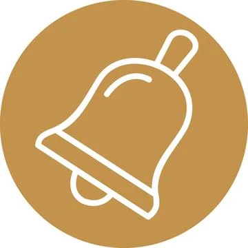 School bell ringing alert icon flat design Stock Illustration