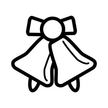 School bell vector icon. Black and white illustration of school bell. Outline Stock Illustration