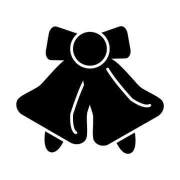 School bell vector icon. Black and white illustration of school bell. Solid Stock Illustration
