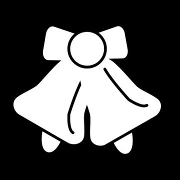 School bell vector icon. Black and white illustration of school bell. Solid Stock Illustration