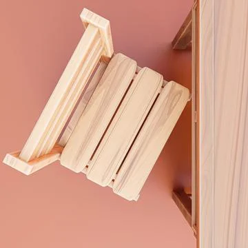 School bench isolated on orange background Stock Illustration