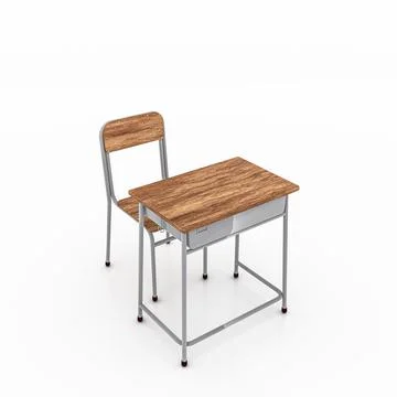 School bench isolated on white background Stock Illustration