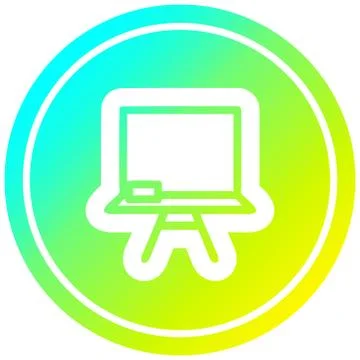 School blackboard circular in cold gradient spectrum Ilustração Stock